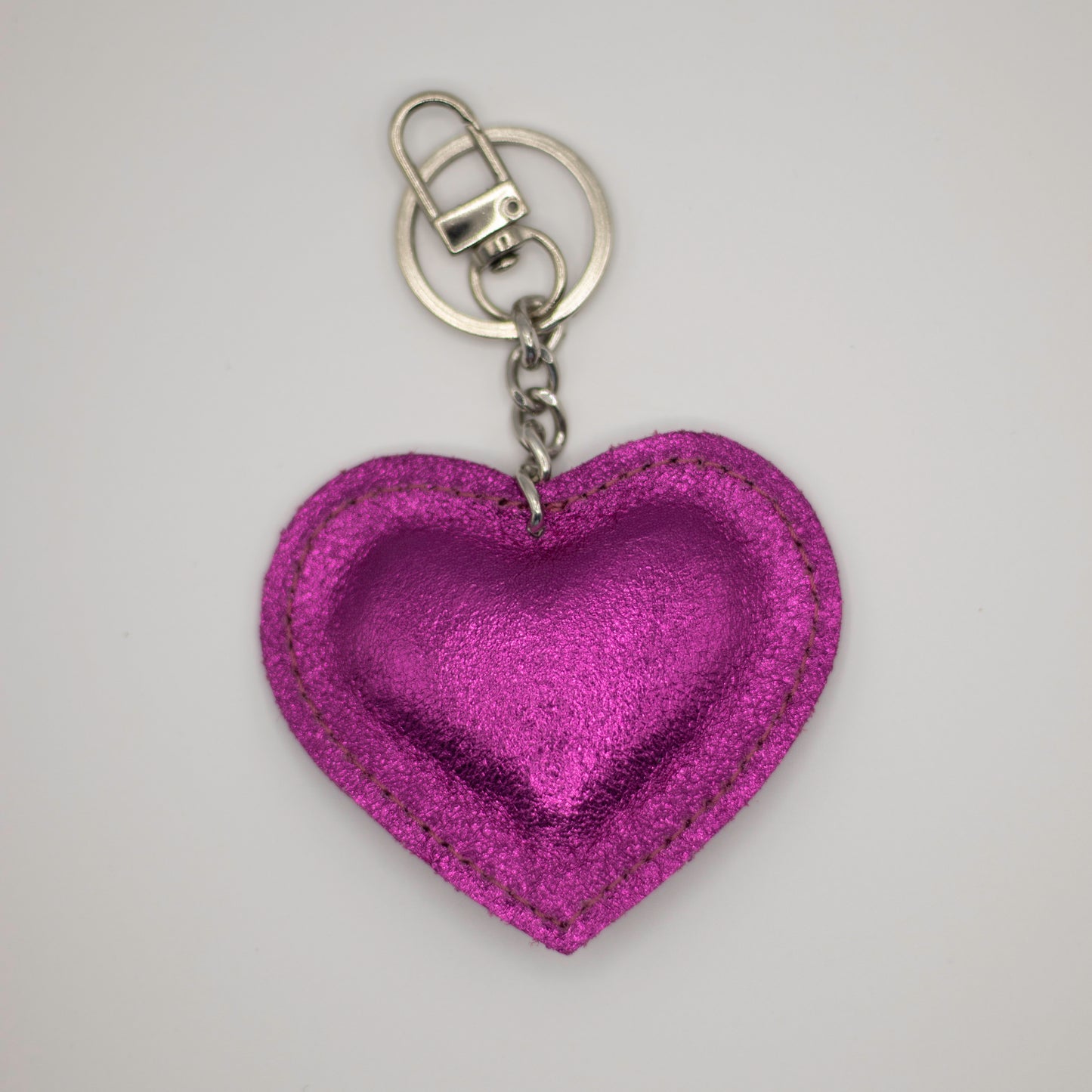 Portachiavi a cuore pelle vera