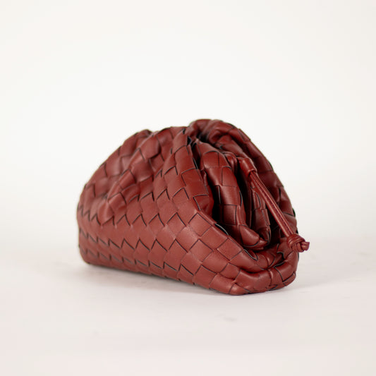 MINI POUCH BORDEAUX INTRECCIATA
